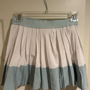 Athleta Girl White and Light Blue Pleated Tennis Skort